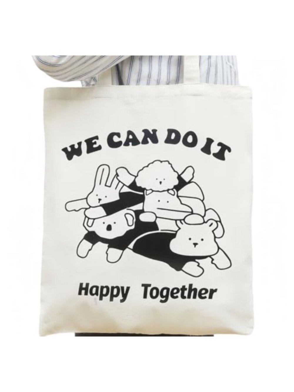 Canvas Tote Bag Reusable Shopping Bag Foldable Lightweight